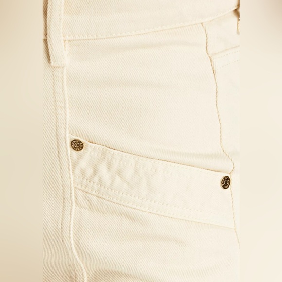 SANDRO Trousers Ivory High-Rise Cropped - Picture 5 of 6